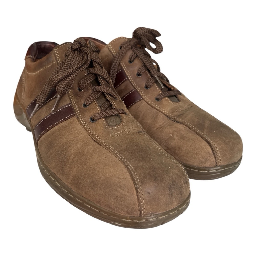 Skechers Touareg Mens 10.5 Brown Leather Casual Shoes Retro Y2K Squared Toe
